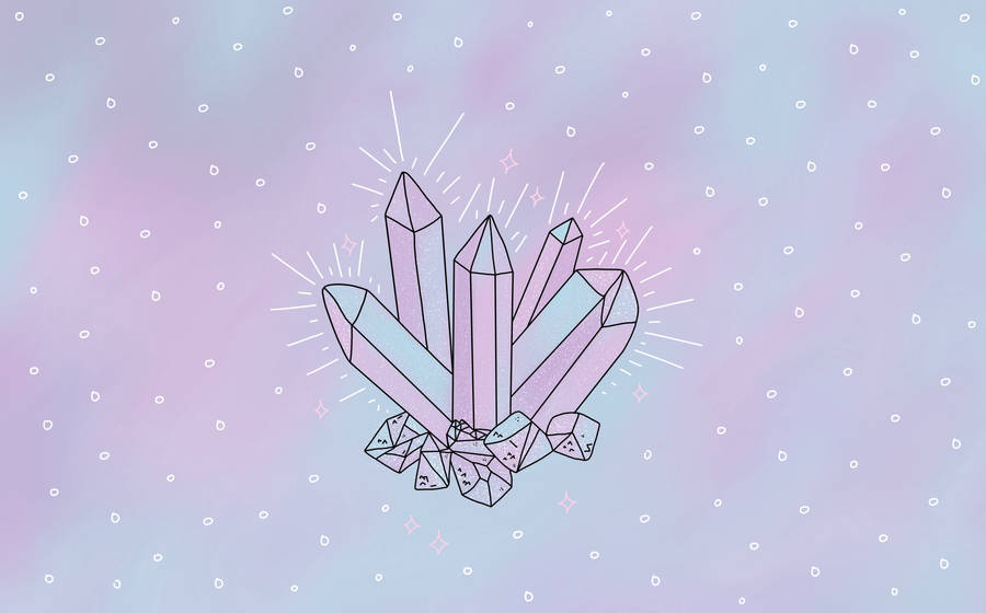 Crystal Aesthetic Pastel Illustration Wallpaper