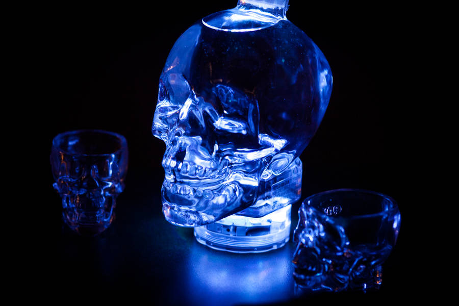 Crystal Head Vodka In Blue Light Wallpaper