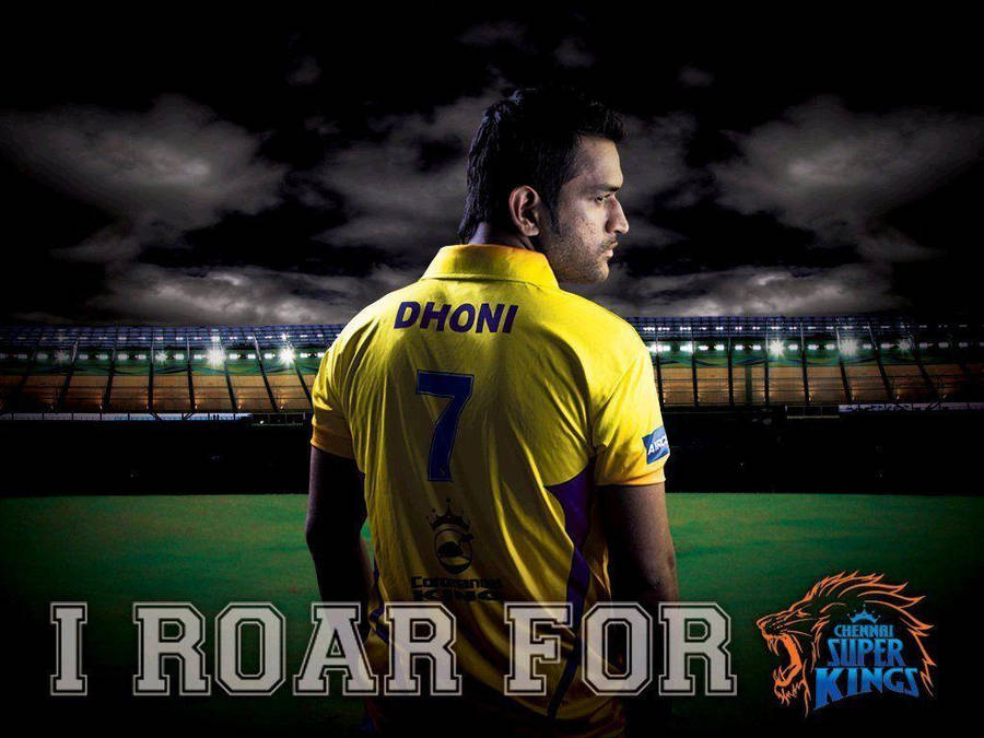 Csk Legend Dhoni On The Field Wallpaper