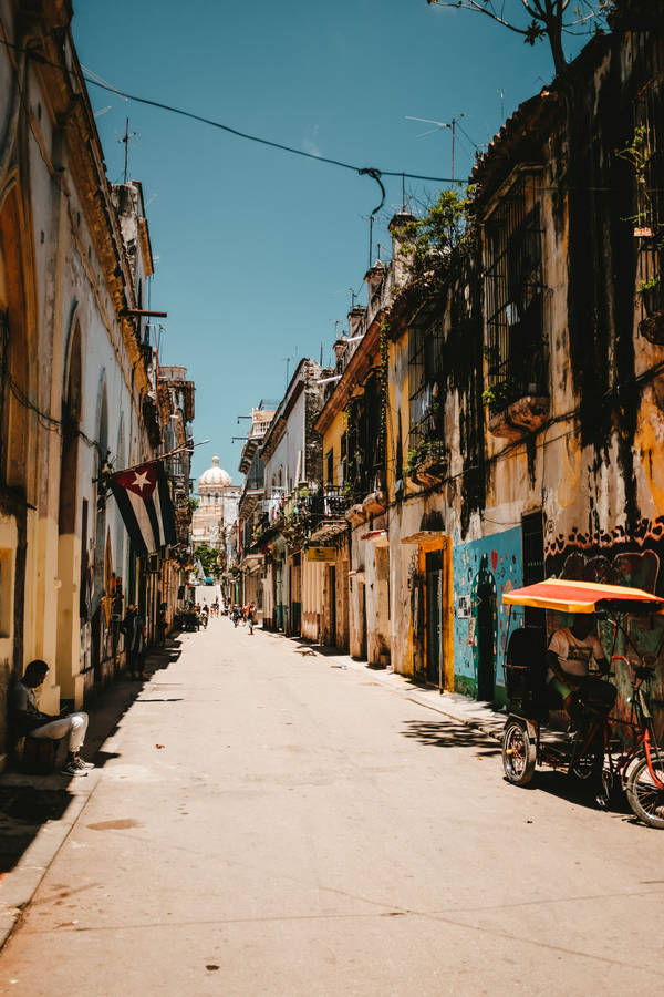 Cuban Flag Cuba Street Old Havana Wallpaper