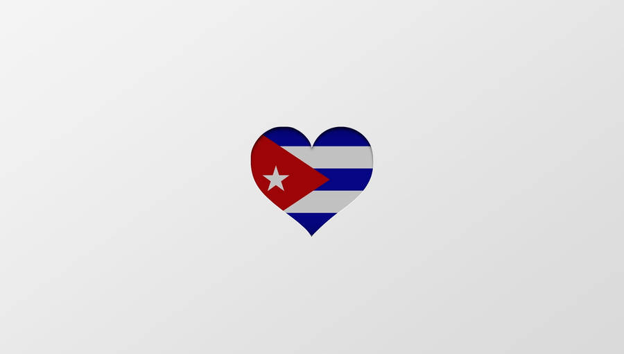 Cuban Flag In A Heart Wallpaper