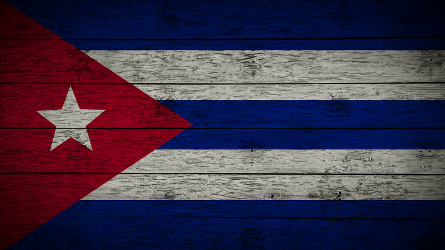 Cuban Flag Wood Surface Texture Wallpaper