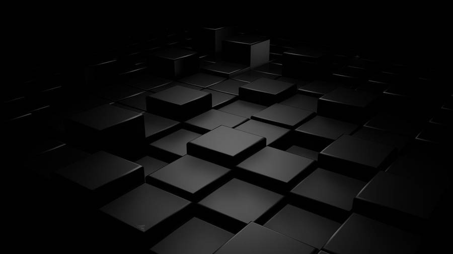 Cubed Squares Black 3d Wallpaper