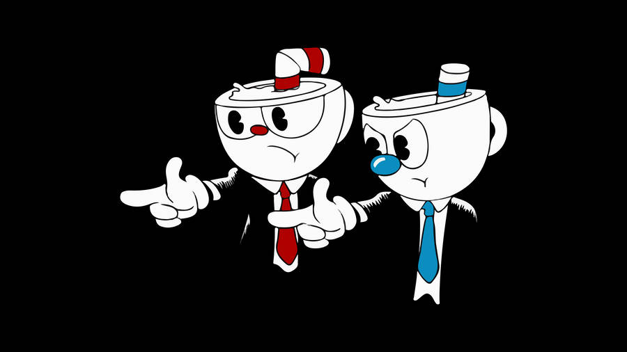 Cuphead And Mugman In Black Wallpaper