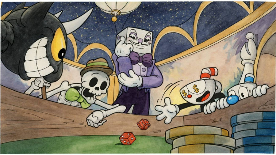 Cuphead In Casino Wallpaper