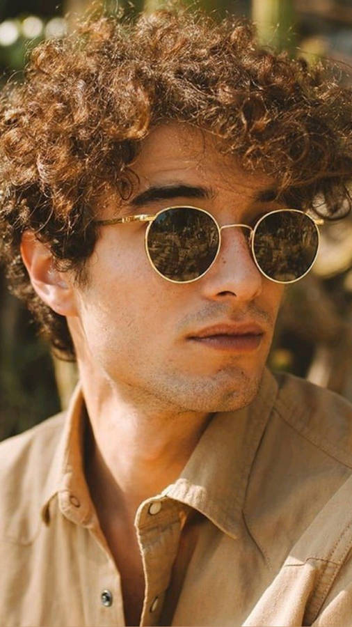 Curly Hair Male Face Wallpaper