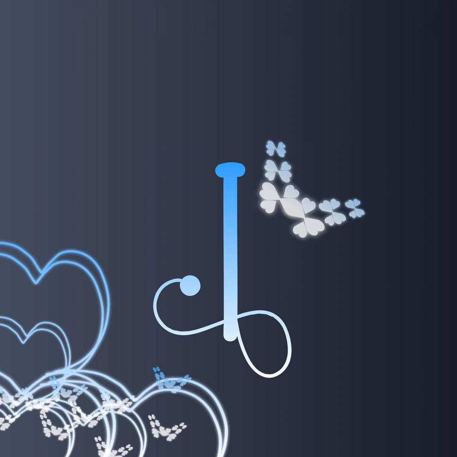 Cursive Blue Letter I Name Wallpaper