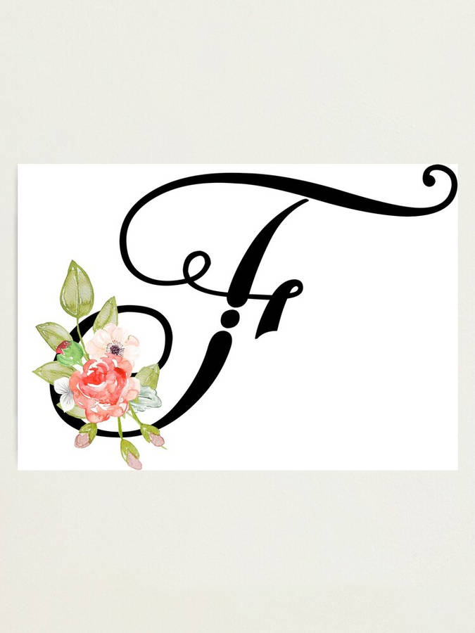 Cursive Letter F With Flowers Wallpaper