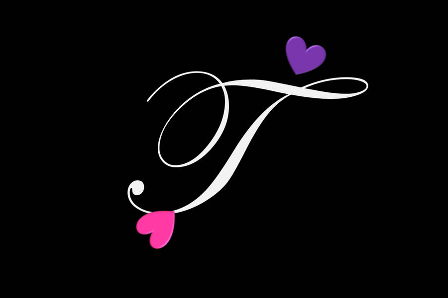 Cursive Letter T Heart Wallpaper