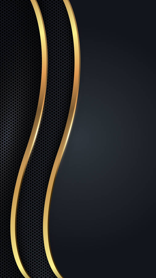 Curvy Lines Black And Gold Iphone Wallpaper