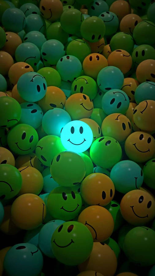 Cute 3d Phone Smiley Balls Wallpaper