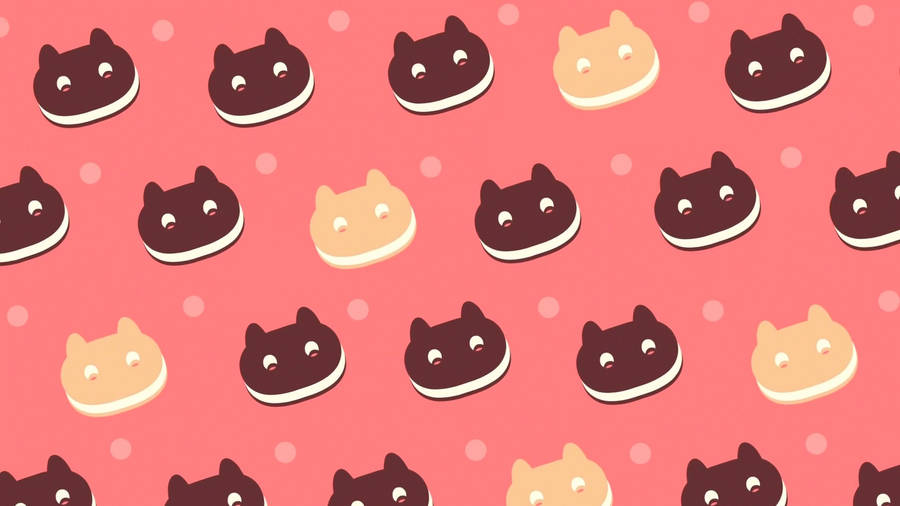 Cute Aesthetic Pc Cookie Cats Wallpaper