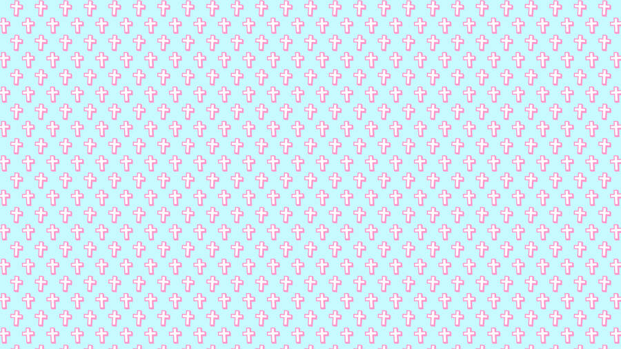 Cute Aesthetic Pc Pattern Of Crosses Wallpaper