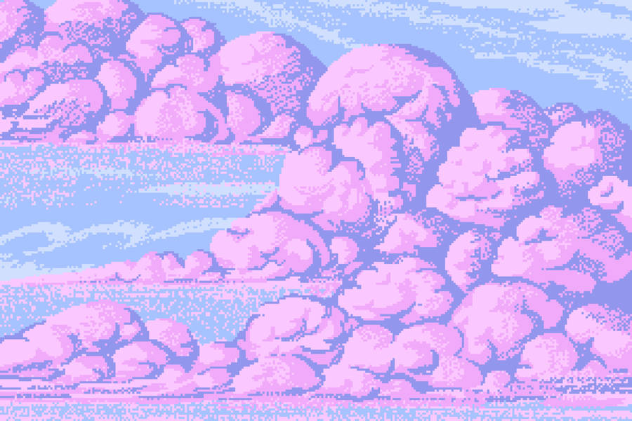 Cute Aesthetic Pc Purple Clouds Wallpaper