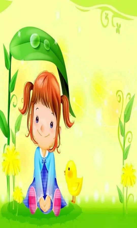 Cute And Comical Baby Anime Character With Big Eyes Wallpaper