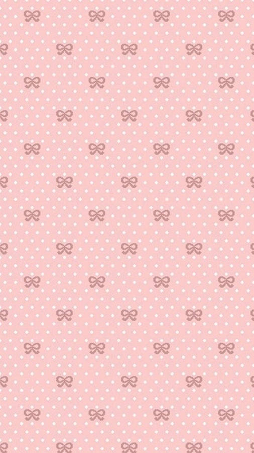 Cute And Pink Small Ribbon Patterns Backdrop Wallpaper