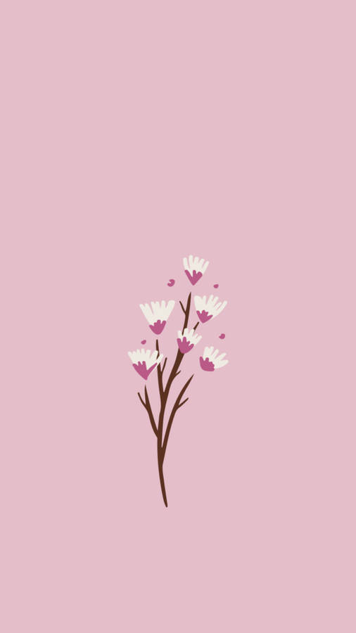 Cute And Pink Wildflower Backdrop Wallpaper