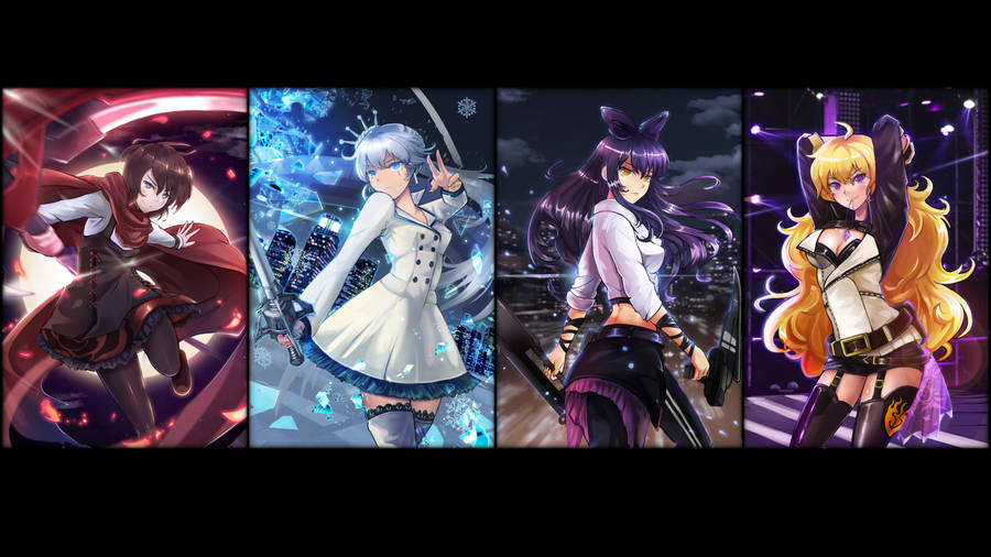 Cute And Sexy Team Rwby Collage Wallpaper