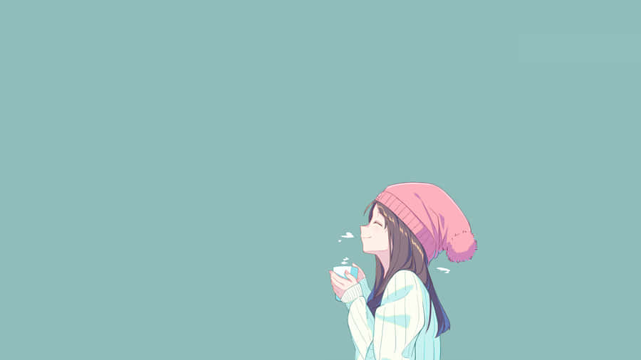 Cute Anime Beanie Girl Profile Wallpaper