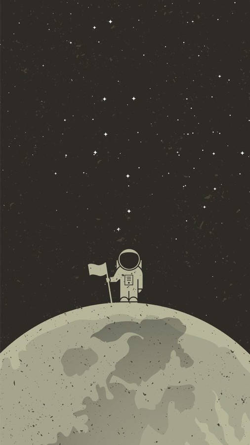 Cute Artwork Of Astronaut In Space Wallpaper