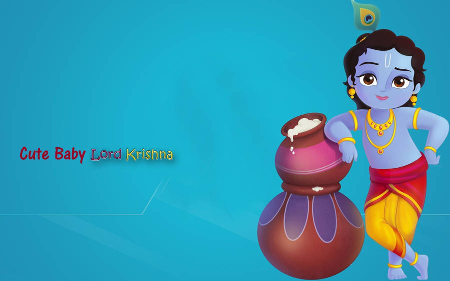 Cute Baby Little Krishna Wallpaper