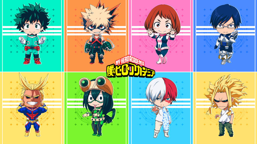 Cute Bakugo Eight Chibis Wallpaper