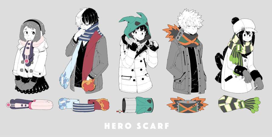 Cute Bakugo Hero Scarf Wallpaper