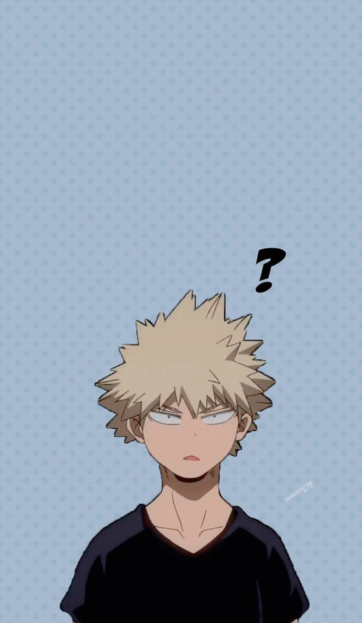 Cute Bakugo Question Mark Wallpaper