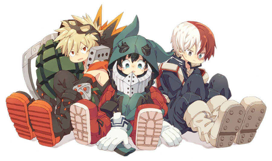 Cute Bakugo Small Bodies Big Boots Wallpaper