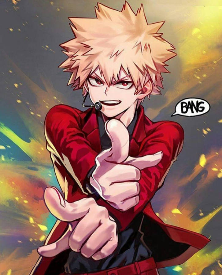 Cute Bakugou In His Signature Outfit Wallpaper