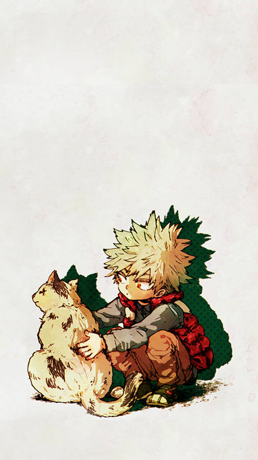 Cute Bakugou My Hero Academia Cat Wallpaper