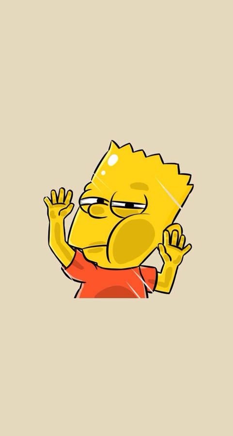 Cute Bart Simpson Against The Screen Wallpaper