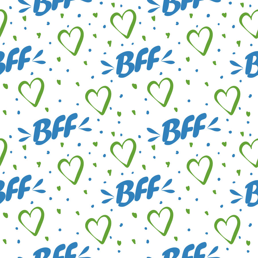 Cute Best Friend Bff Pattern Wallpaper