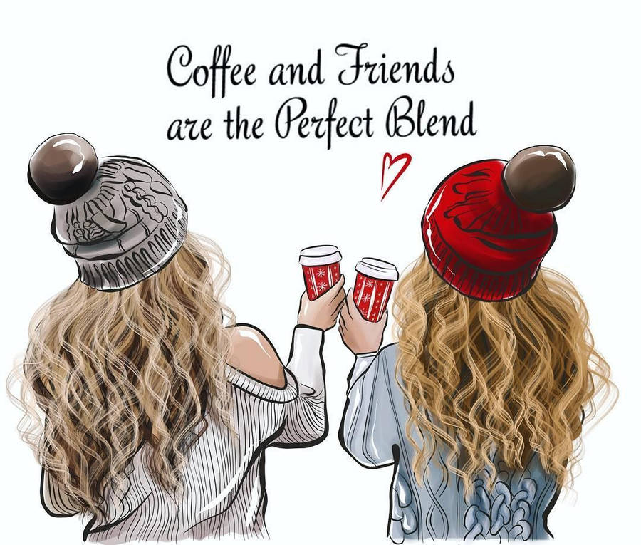 Cute Best Friend Coffee Wallpaper