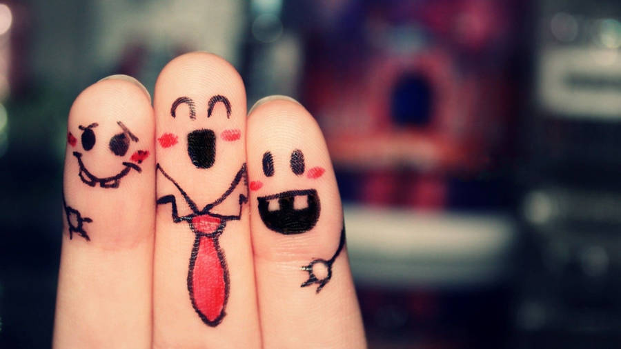 Cute Best Friend Finger Faces Wallpaper