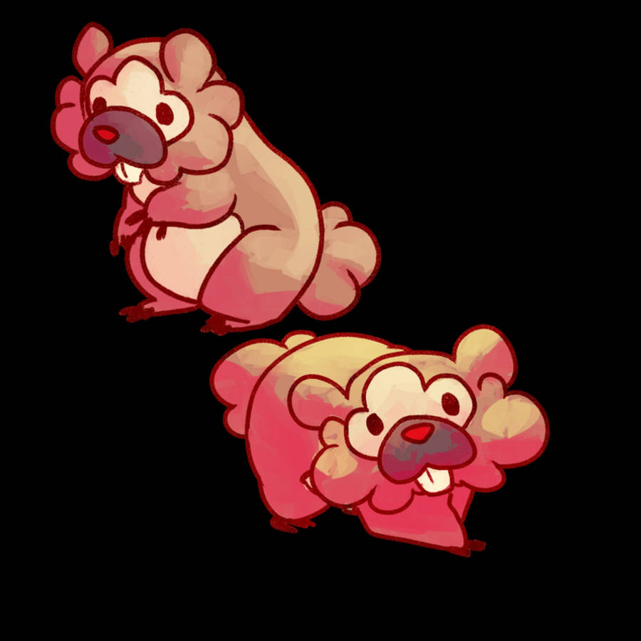 Cute Bidoof Digital Art Wallpaper