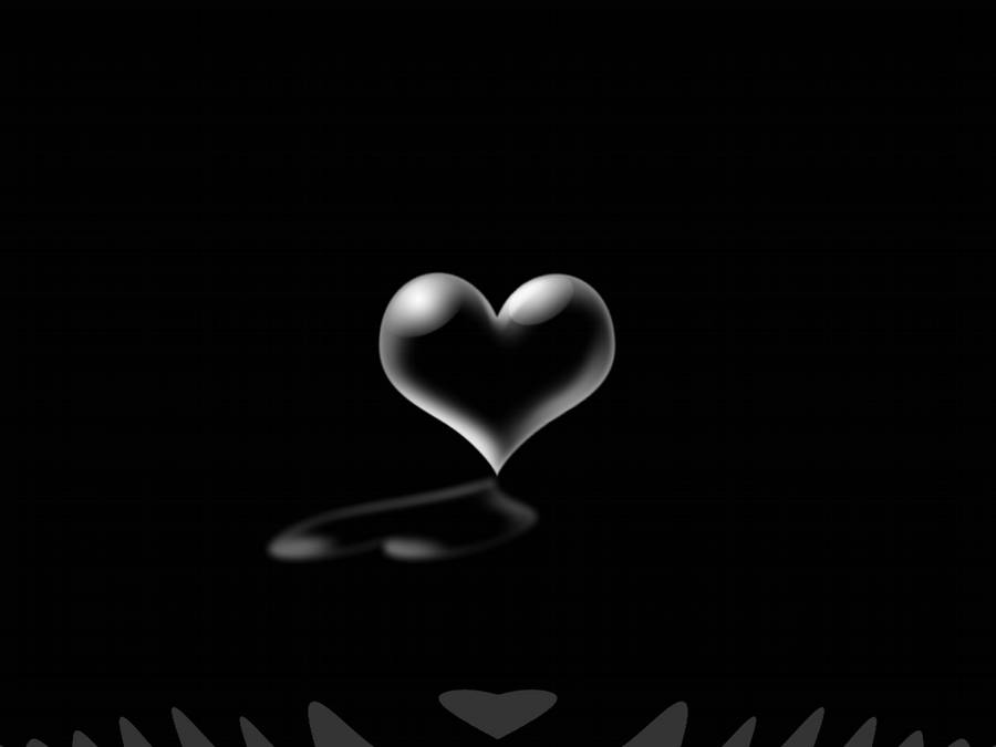 Cute Black 3d Heart Wallpaper