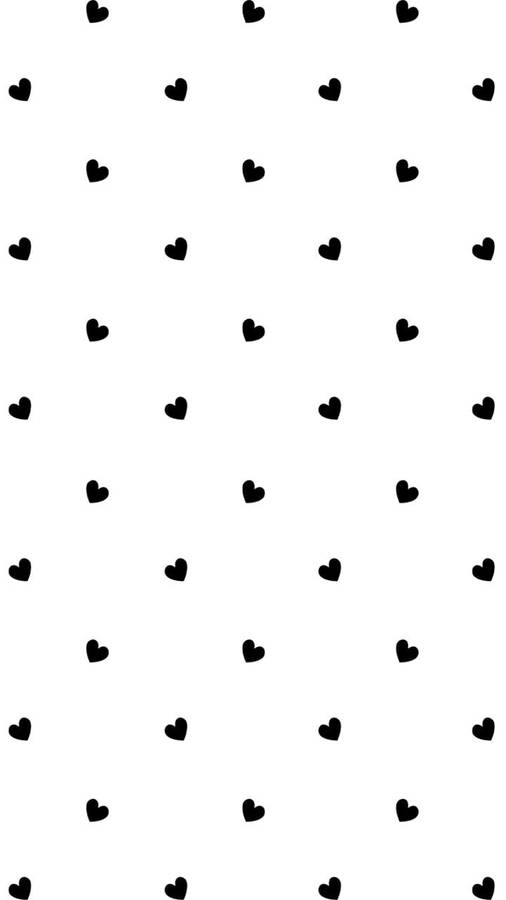 Cute Black And White Heart Pattern Wallpaper