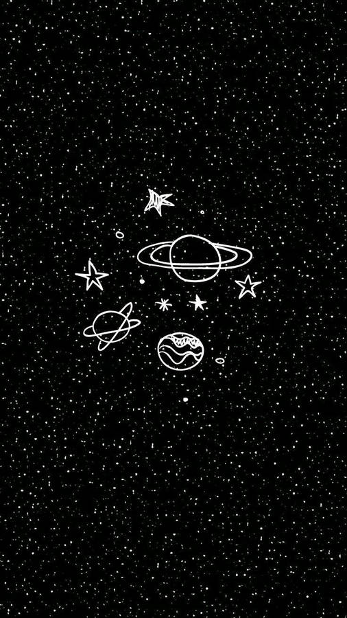 Cute Black Galaxy Aesthetic Wallpaper