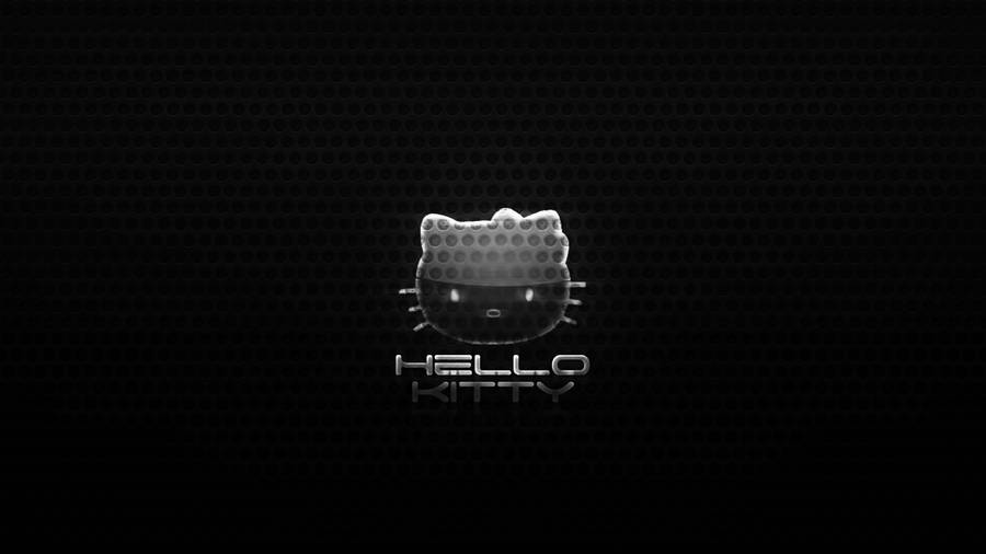 Cute Black Hello Kitty Logo Wallpaper