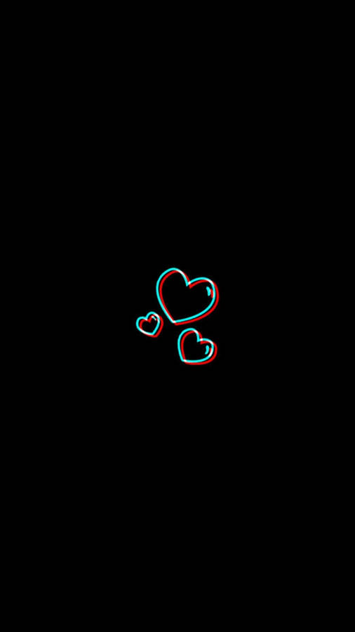Cute Black Minimalist Hearts Wallpaper