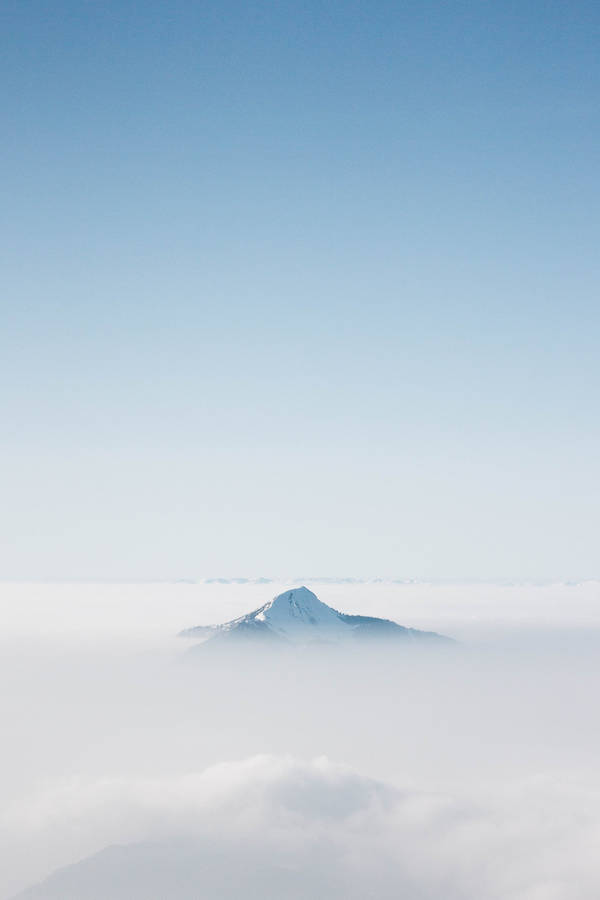 Cute Blue Aesthetic Snowy Mountain Peak Sky Wallpaper