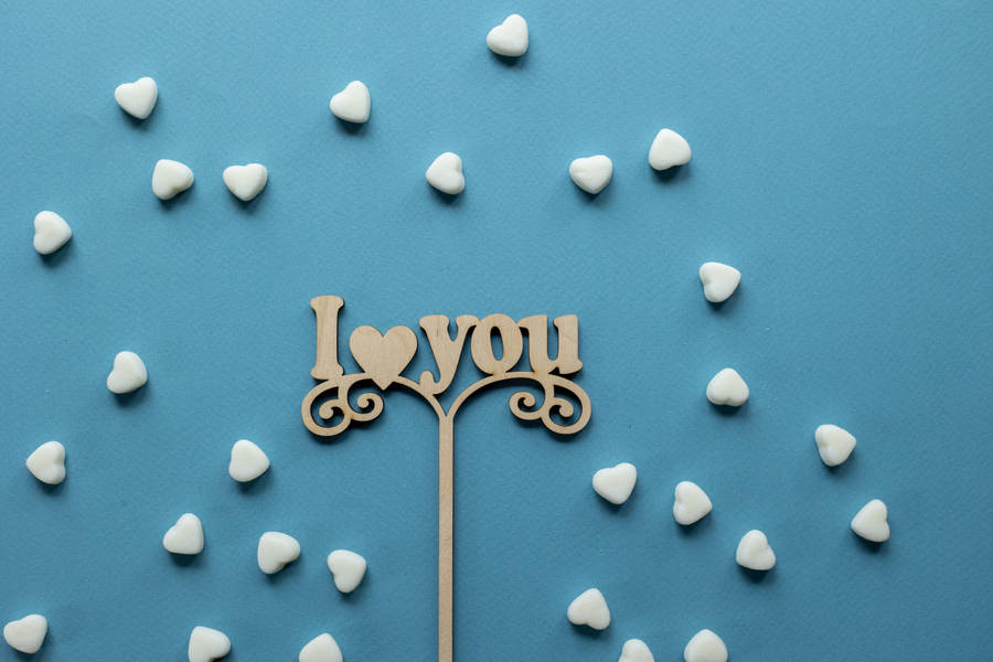 Cute Blue I Love You Sign Wallpaper