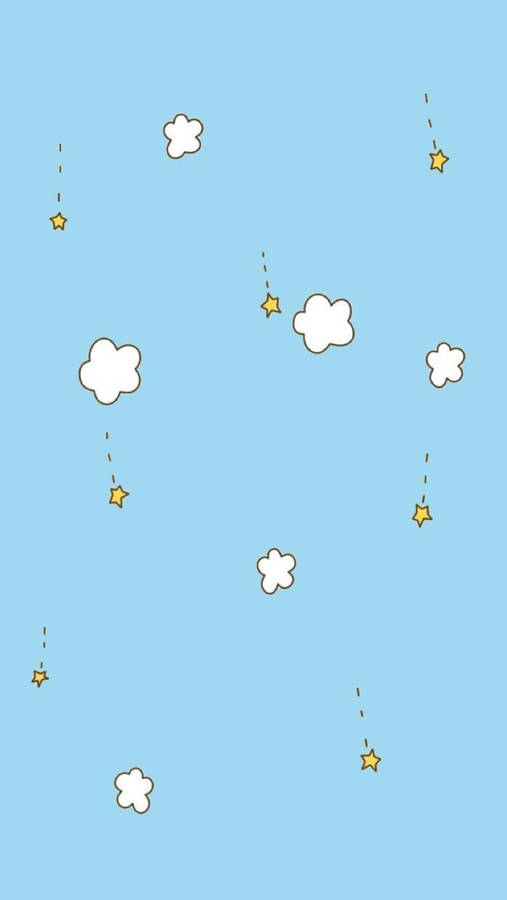 Cute Blue Phone Meteor Showers Wallpaper
