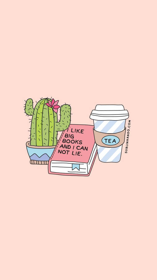 Cute Book Aesthetic Art Wallpaper