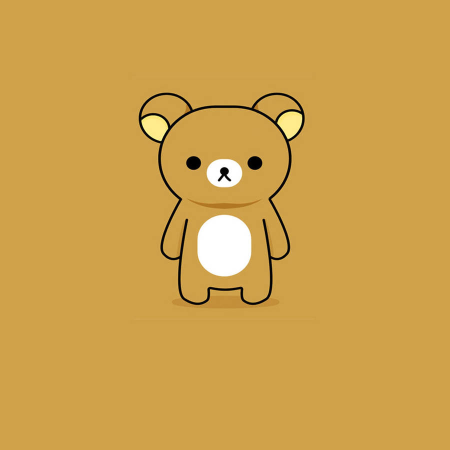 Cute Brown Korean Bear Illustration Wallpaper