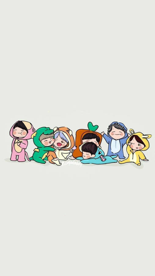 Cute Bts Drawing Chibi Wallpaper