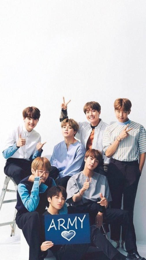 Cute Bts Group Army Portrait Wallpaper