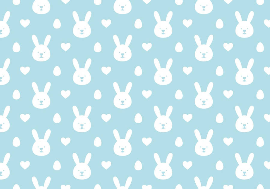 Cute Bunny Patterns With Little Hearts Wallpaper