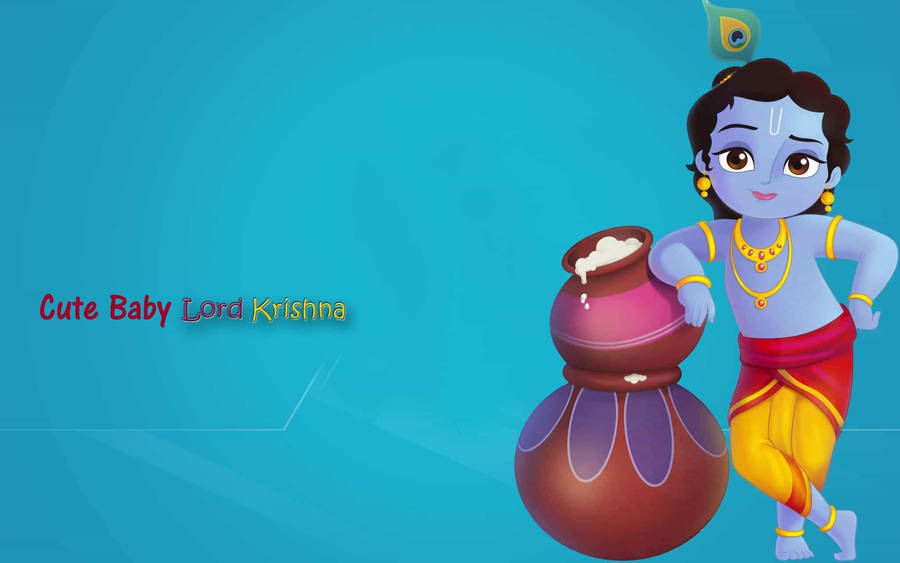 Cute Cartoon Krishna Wallpaper